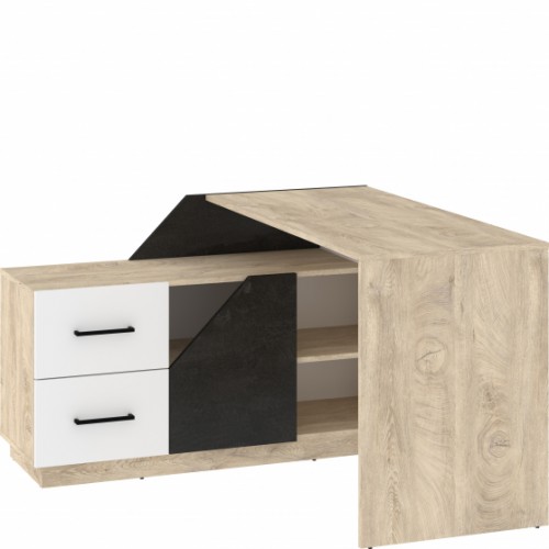 Rakstāmgalds PAX 120L 1D2S, Ozols/Balts/Melns Rakstāmgalds PAX 120L 1D2S, Ozols/Balts/Melns